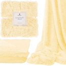 Narzuta na łóżko, koc 200x220 cm pled dwustronny na kanapę jasny żółty