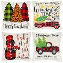 Świąteczne poszewki na poduszki 40x40 cm 4 szt. zestaw dekoracyjny na jaśki różne wzory