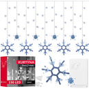 Kurtyna świetlna 150 Led gwiazdy śnieżynki, lampki wewnętrzne światełka sople biały zimny