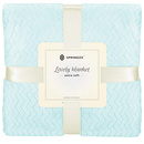 Narzuta na łóżko koc 70x160 cm pled miętowy dwustronny, tłoczony na kanapę zygzak