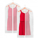 Pokrowiec na ubrania 2 szt. garnitur 130 cm z suwakiem zestaw biały transparentny