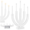 Świecznik świąteczny adwentowy Led 5 świec ozdoba bożonarodzeniowa na baterie biała