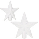 Gwiazda na choinkę 21 cm szpic brokatowy ozdoba świąteczna czubek biały