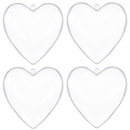 Bombki akrylowe 6cm serce plastikowe decoupage zestaw 4 szt.