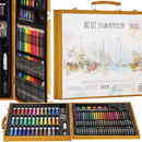 Zestaw artystyczny do malowania dla dzieci 150 elem. drewniana walizka z przyborami