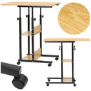 Stolik kawowy na kółkach z regulacją 76-86 cm biurko mobilne pod laptopa jasnobrązowe