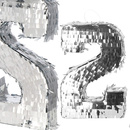 Piniata urodzinowa srebrna cyfra 2 dla dzieci