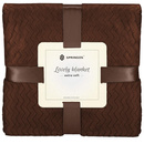 Narzuta na łóżko, pled 160x200 cm ciemny brąz zygzak