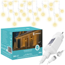 Kurtyna świetlna z pilotem 300 led girlanda, lampki wewnętrzno-zewnętrzne 14,5 m sople ciepły biały