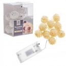 Lampki choinkowe kule 10 LED biały ciepły na baterie