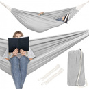 Hamak dwuosobowy 200x150cm bujak ogrodowy 200kg jasnoszary