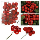 Bombki choinkowe zestaw 54 szt. zawieszki świąteczne na drucikach brokatowe matowe czerwone