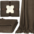 Narzuta na łóżko, koc 130x180 cm ciemny brąz, dwustronny, tłoczony na kanapę