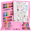 Zestaw artystyczny do malowania dla dzieci 208 el. różowa walizka z przyborami