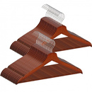 Wieszaki na ubrania drewniane zestaw 30 szt. brązowe