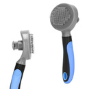 Szczotka do wyczesywania sierści psa, kota okrągły grzebień z pinami szaro-niebieska