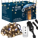 Kurtyna świetlna, sople PRO 500 Led lampki zewnętrzne 25 m ciepły biały + zimny biały flash