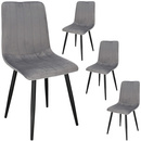 Krzesła welurowe Tedi 4 szt. do jadalni, kuchni loft szare