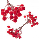 Sztuczna jarzębina ozdobna, oszroniona gałązka 20 szt. czerwona