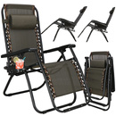 Leżak ogrodowy grawitacyjny brązowy zero gravity