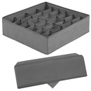 Organizer do szuflady na bieliznę z 24 przegródkami szaro-czarny