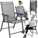 Składane krzesło ogrodowe 2 szt. metalowe grafitowe na balkon zestaw