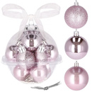 Bombki choinkowe 12 szt. ozdoby świąteczne zestaw 3cm różowy