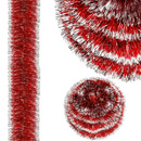 Łańcuch choinkowy 6m czerwono-srebrny, girlanda na choinkę, średnica 7cm