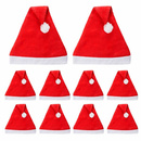 Czapka Mikołaja mikołajki strój czerwona 10 szt.