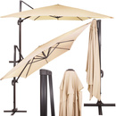 Parasol ogrodowy na balkon i taras 500 cm na wysięgniku, z pokrowcem beżowy 