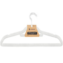 Wieszaki na ubrania 3 szt. welurowe zestaw premium biały