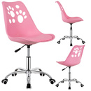 Krzesło obrotowe biurowe ergonomiczny fotel na kółkach dla dzieci różowy