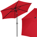 Parasol ogrodowy 260 cm składany z dużą czaszą i korbą na balkon taras czerwony