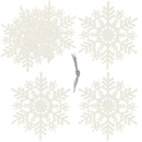 Ozdoba choinkowa 3 szt. świąteczna zawieszka śnieżynki 10,5 cm biały brokat