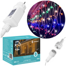 Kurtyna świetlna 300 led multikolor, flash biały zimny girlanda, lampki wewnętrzno-zewnętrzne sople