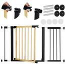 Barierka na schody 75-117 cm bramka rozporowa, zabezpieczająca brązowo-czarna