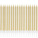 Świeczki na tort długie 18 szt. proste świeczki urodzinowe złote