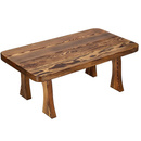 Stolik kawowy drewniany 90 cm do ogrodu brązowy