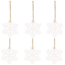 Ozdoba choinkowa drewniana 4cm śnieżynki świąteczna zawieszka zestaw 6 szt.