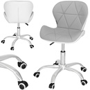 Krzesło obrotowe biurowe ergonomiczny fotel na kółkach do komputera szaro-biały