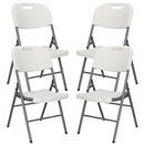 Krzesła cateringowe 4 szt. ogrodowe składane turystyczne na piknik białe
