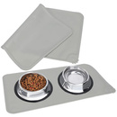 Podkładka pod miskę dla psa i kota mata wodoodporna antypoślizgowa szara