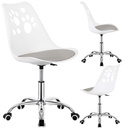 Krzesło obrotowe, ergonomiczny fotel na kółkach dla dzieci, ucznia biało-szare