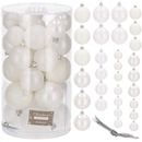Bombki choinkowe 30 szt. ozdoby świąteczne biały