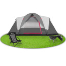 Namiot 6-osobowy 215x450x180 cm turystyczny z moskitierą i pokrowcem wodoodporny szary 