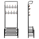 Wieszak na ubrania z regałem na buty 187cm stojak czarny