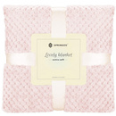 Narzuta na łóżko, pled 200x220 cm dwustronny, tłoczony koc na kanapę różowy