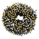 Lampki choinkowe 1000 LED 50 m ciepły biały + flash zewnętrzne oświetlenie świąteczne