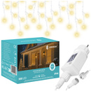 Kurtyna świetlna 300 led girlanda, lampki wewnętrzno-zewnętrzne sople ciepły biały