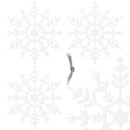 Zawieszki choinkowe 12 cm, białe śnieżynki brokatowe, 3 sztuki
